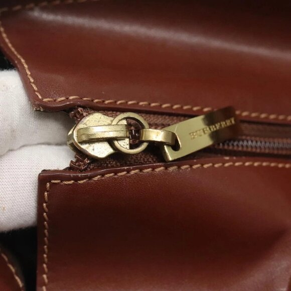 BURBERRY Nova Check Tote Bag PVC Beige Brown Auth 114787 - Picture 10 of 16